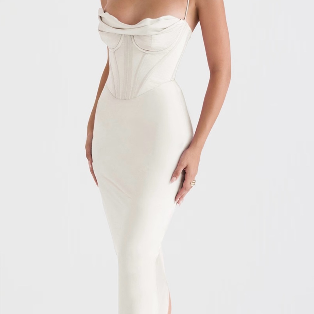 House of CB - Charmaine Dress - Elegant White Corset Dress
